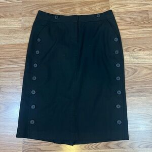 The Limited Black Button-Accent Pencil Skirt